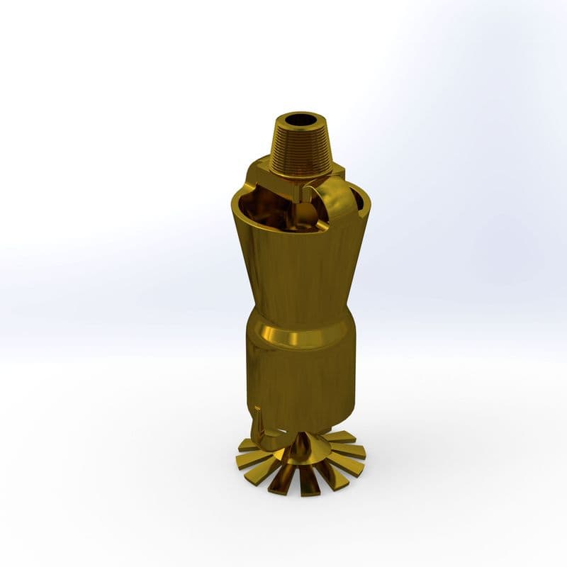Foam nozzle, air aspirating, for foam water sprinkler and rim seal systems