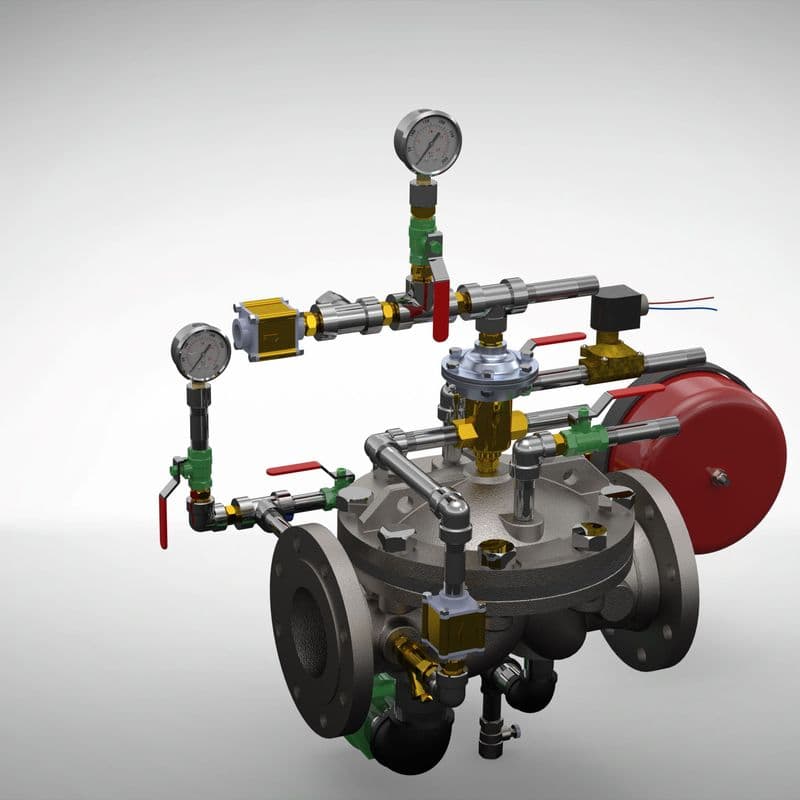 Dry pilot inline deluge valve assembly in stainless steel