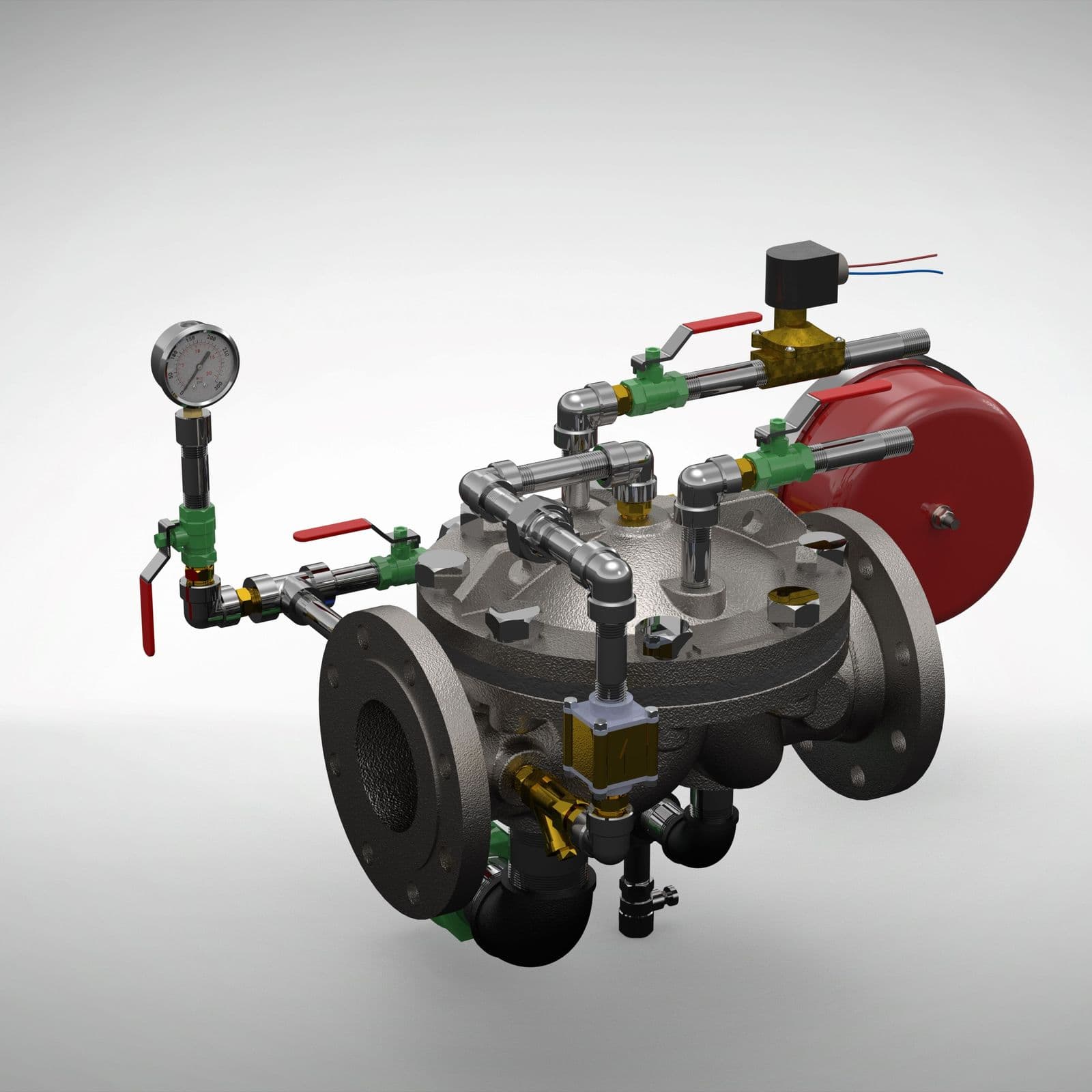 Wet pilot inline deluge valve assembly in stainless steel