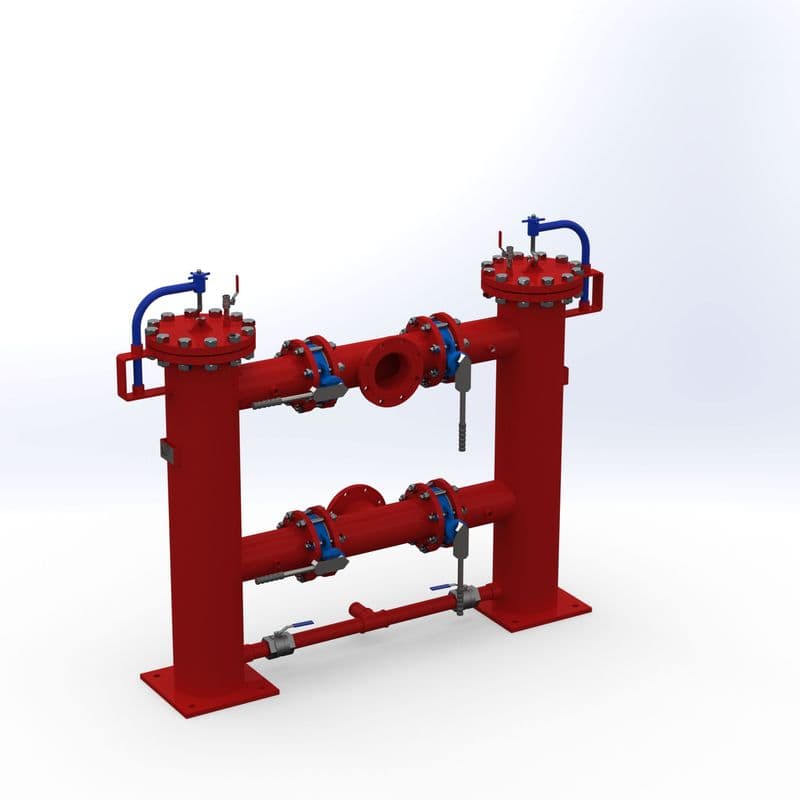 Fabricated duplex strainer, 150 NB